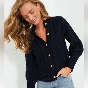 Tuckernuck Navy Cotton Colette Cardigan
